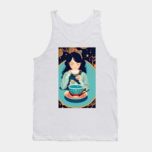 girl drinking tea Tank Top